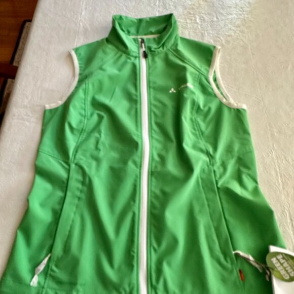 Vaude Wms Green Windproof front zip Vest Size Med - Picture 6 of 7